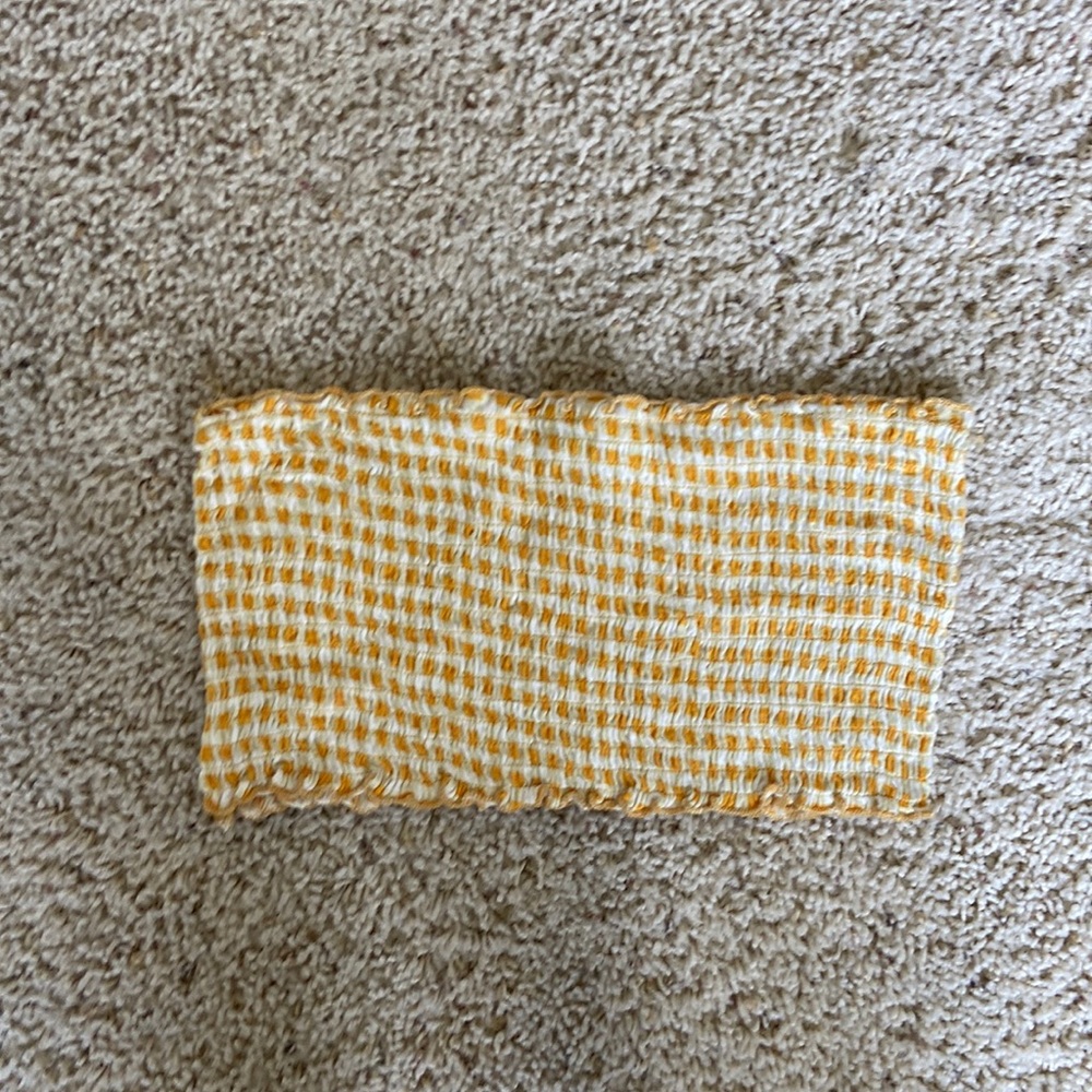 Yellow plaid bandeau top